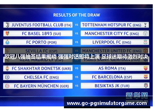 欧冠八强抽签结果揭晓 强强对话即将上演 足球迷期待激烈对决 欧冠八强抽签结果揭晓 强强对话即将上演 足球迷期待激烈对决