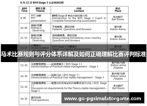 马术比赛规则与评分体系详解及如何正确理解比赛评判标准